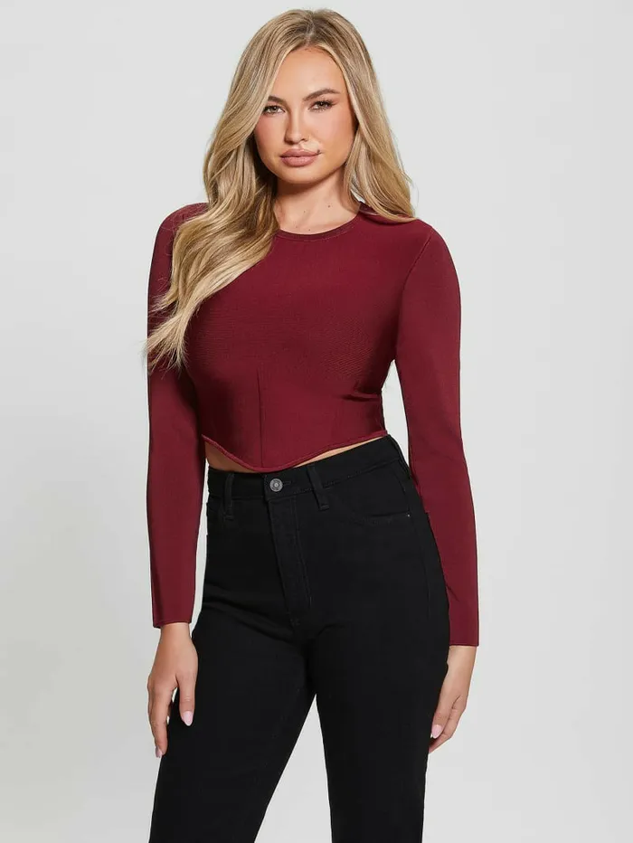 Tops GUESS Women Lana Mirage Corset Top Tahiti Red