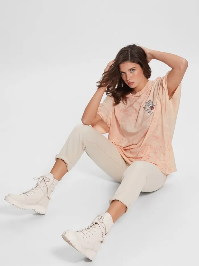Tops GUESS Women Martini Mouse Oversized Tee Hello Peach Multi