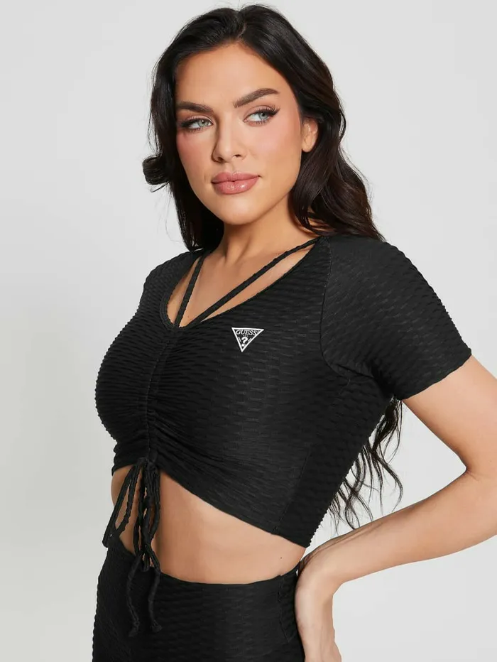 Tops Women Eco Delma Active Crop Top Black GUESS