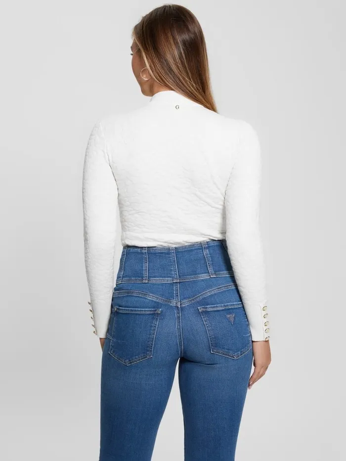 Tops Women Eco Leopard Willa Sweater Dove White GUESS Tops Women Eco Leopard Willa Sweater Dove White GUESS