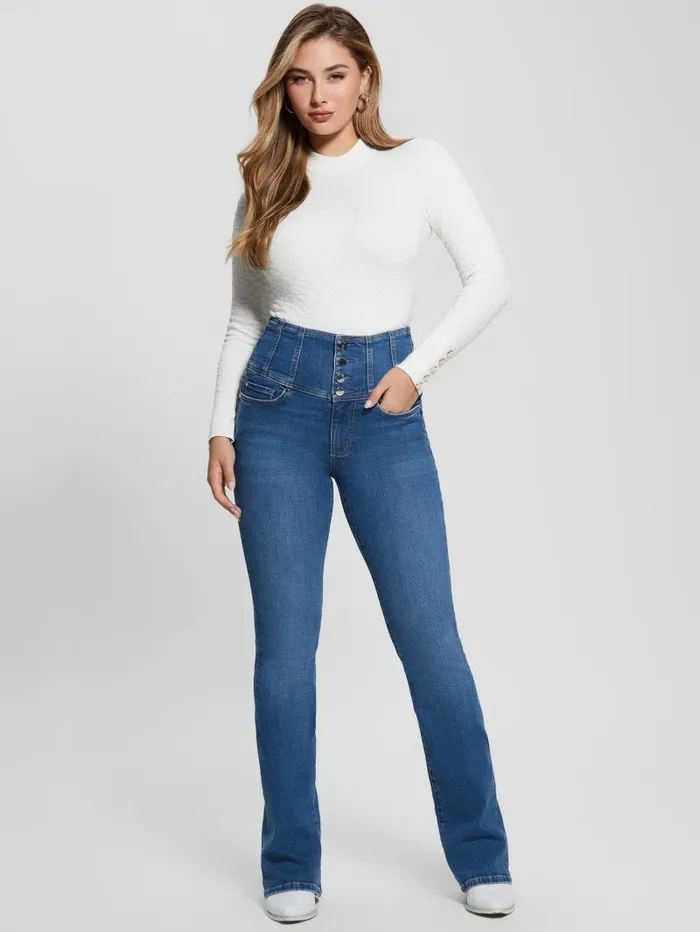 Tops Women Eco Leopard Willa Sweater Dove White GUESS Tops Women Eco Leopard Willa Sweater Dove White GUESS