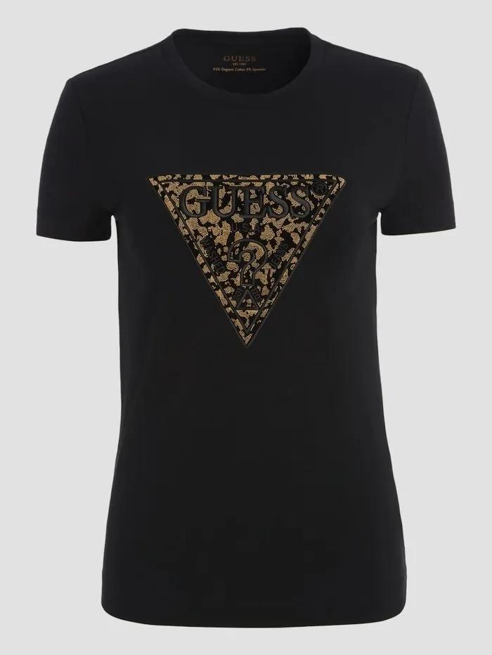 Tops Women GUESS Lidia Logo Tee Black