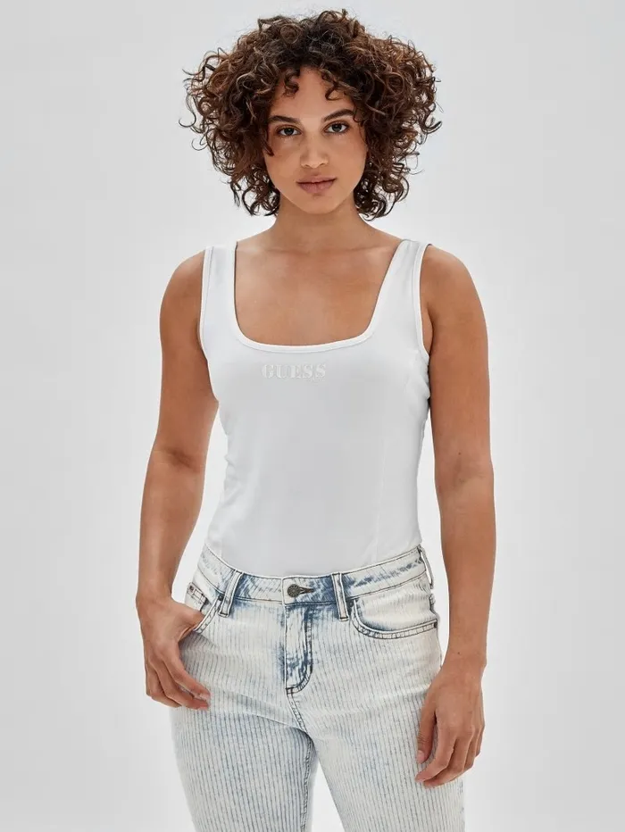 Tops Women GUESS Originals Bodysuit Pure White GUESS