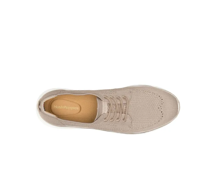 Tricia Wingtip Knit Taupe Knit Sneakers Hush Puppies Women