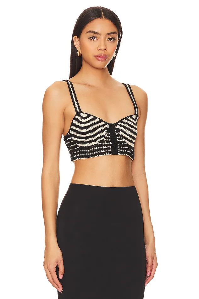 Tropica Top Black and Beige Women Lovers and Friends Tops Tropica Top Black and Beige Women Lovers and Friends Tops