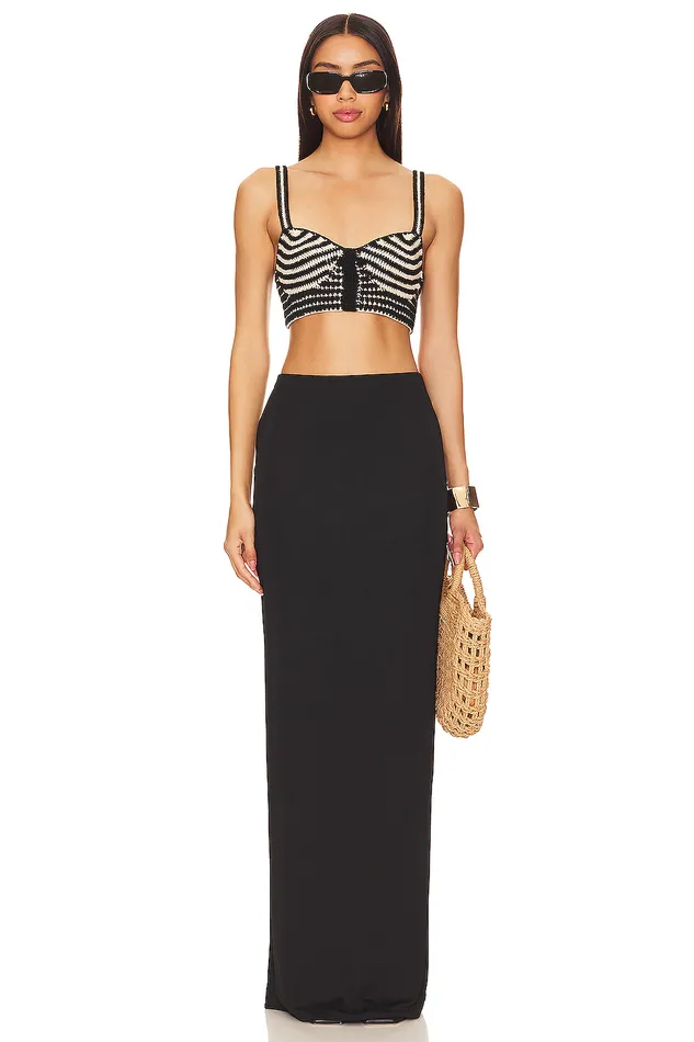 Tropica Top Black and Beige Women Lovers and Friends Tops Tropica Top Black and Beige Women Lovers and Friends Tops