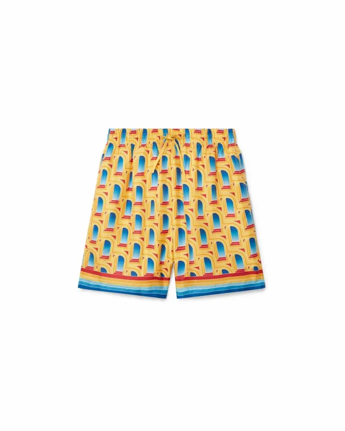 Trousers and Shorts Men Casablanca Paris L039Arche De Jour Silk Shorts