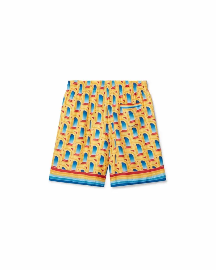 Trousers and Shorts Men Casablanca Paris L039Arche De Jour Silk Shorts