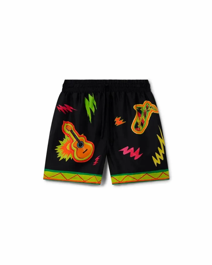 Trousers and Shorts Men Casablanca Paris Music For The People Silk Shorts