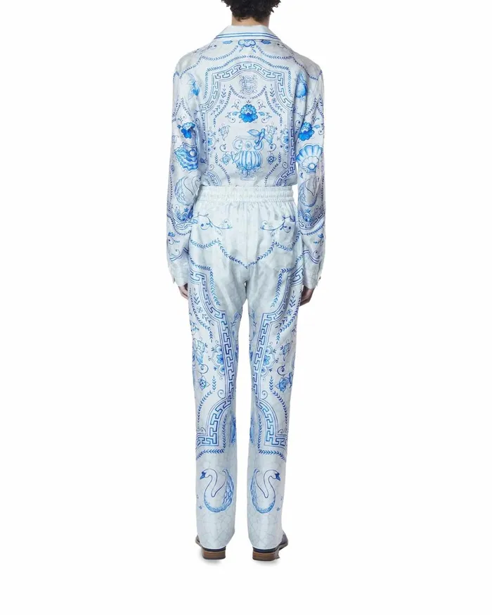 Trousers and Shorts Men Casablanca Paris Plat A Dessert Silk Trousers