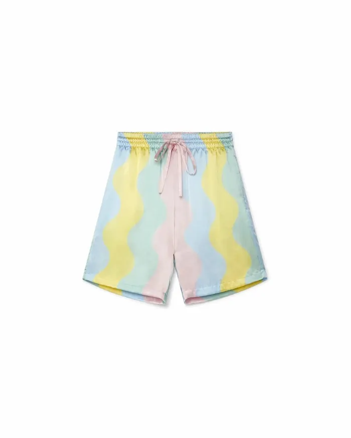 Trousers and Shorts Women Casablanca Paris Casa Shell Wave Silk Shorts