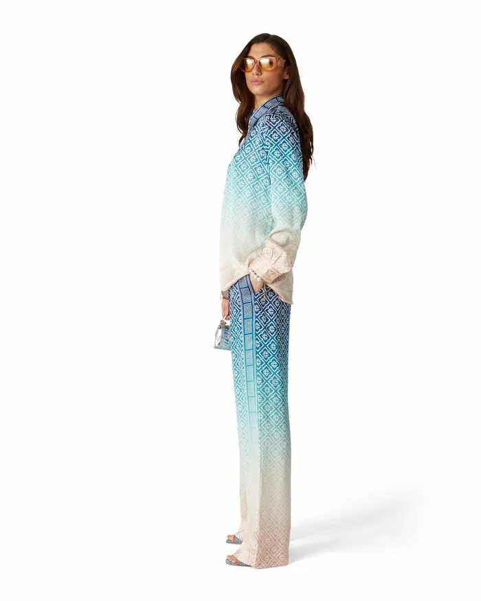 Trousers and Shorts Women Casablanca Paris Jacquard Gradient Silk Trousers