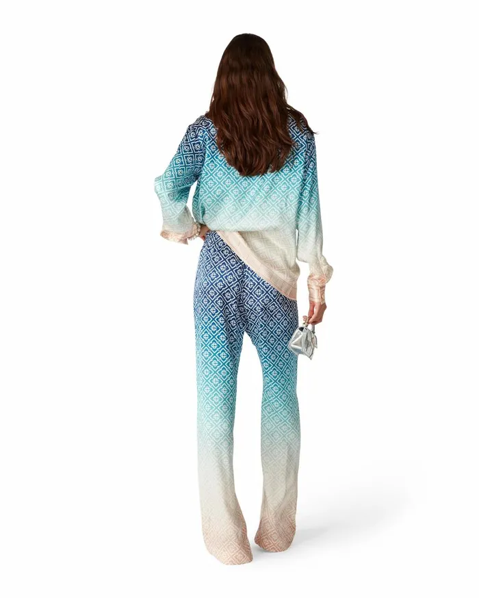 Trousers and Shorts Women Casablanca Paris Jacquard Gradient Silk Trousers