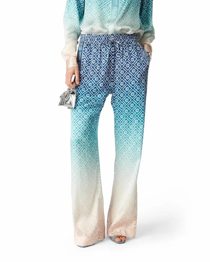 Trousers and Shorts Women Casablanca Paris Jacquard Gradient Silk Trousers