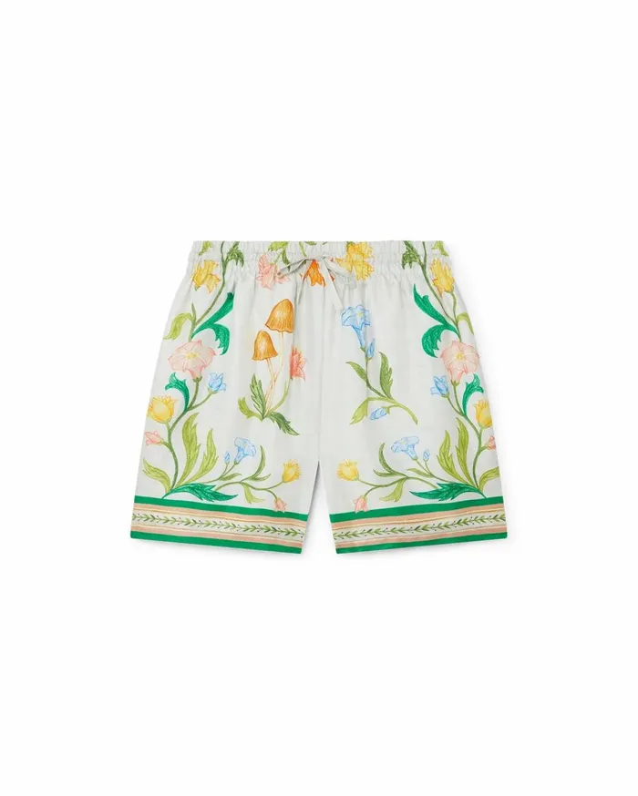 Trousers and Shorts Women Casablanca Paris L039Arche Fleurie Silk Shorts