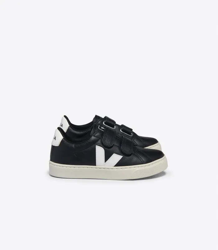 VEJA ESPLAR CHROMEFREE LEATHER BLACK WHITE Kids Esplar