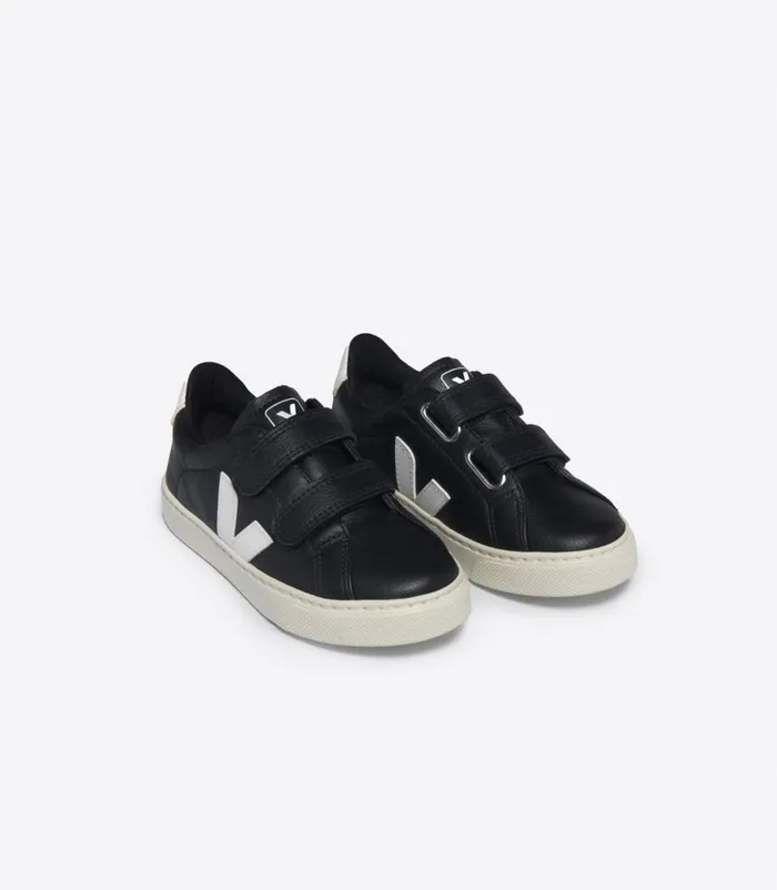 VEJA ESPLAR CHROMEFREE LEATHER BLACK WHITE Kids Esplar