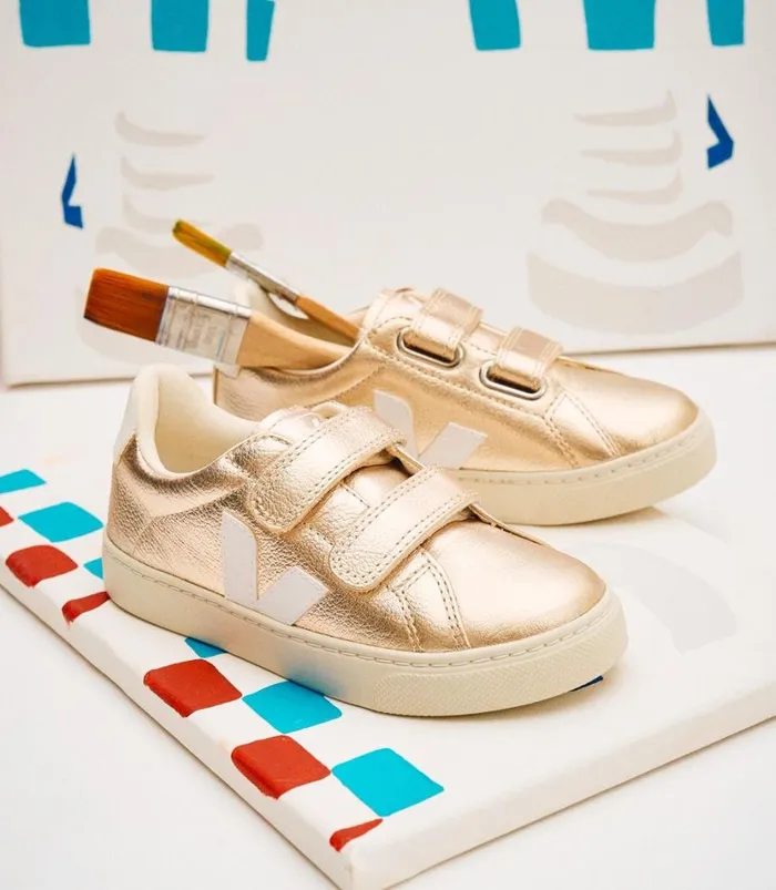 VEJA ESPLAR CHROMEFREE LEATHER PLATINE WHITE Kids Esplar