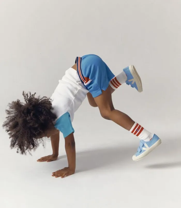 VEJA OLLIE CANVAS AQUA PIERRE Kids Ollie and Flip