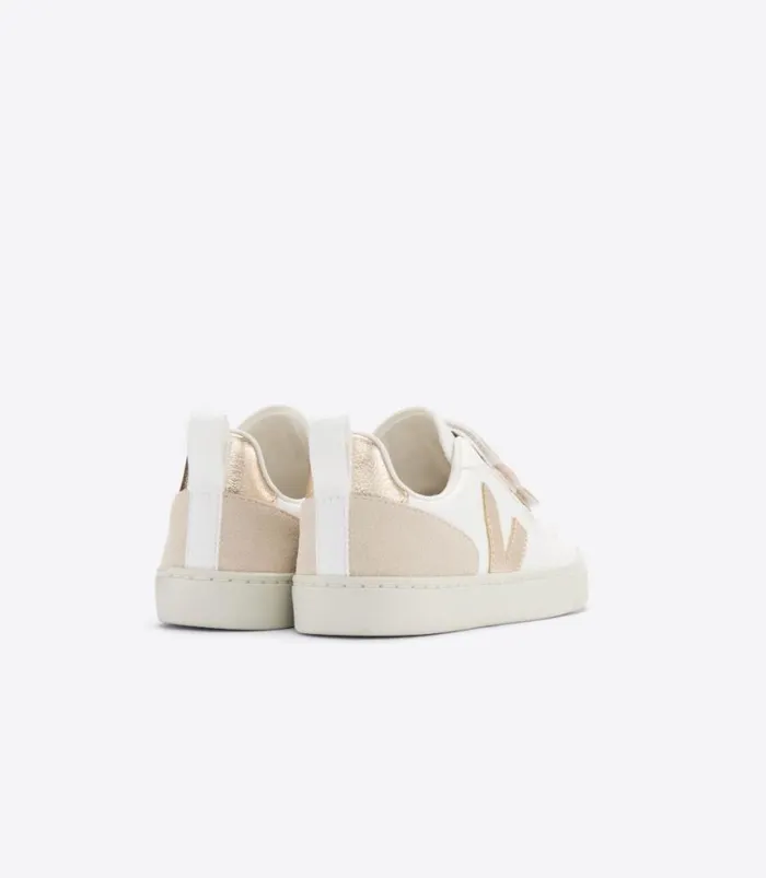 VEJA V10 CHROMEFREE LEATHER MULTICO WHITE SHINY Kids V10