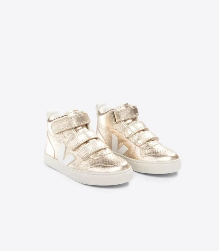 VEJA V10 MID CHROMEFREE LEATHER PLATINE WHITE Kids V10 Mid VEJA V10 MID CHROMEFREE LEATHER PLATINE WHITE Kids V10 Mid