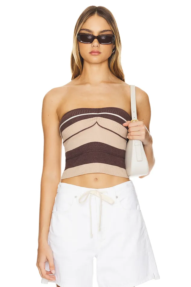 Venerdi Tube Top Brown Multi Women Lovers and Friends Tops