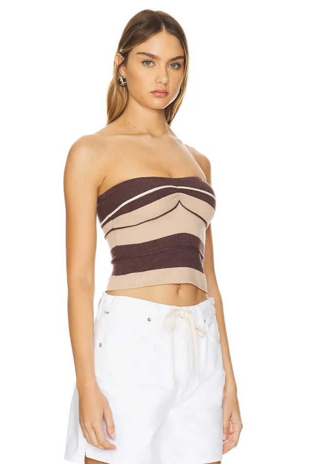 Venerdi Tube Top Brown Multi Women Lovers and Friends Tops Venerdi Tube Top Brown Multi Women Lovers and Friends Tops