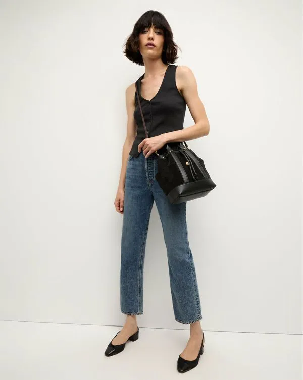Veronica Beard Suede Goody Bag Black Women Veronica Beard Handbags Veronica Beard Suede Goody Bag Black Women Veronica Beard Handbags