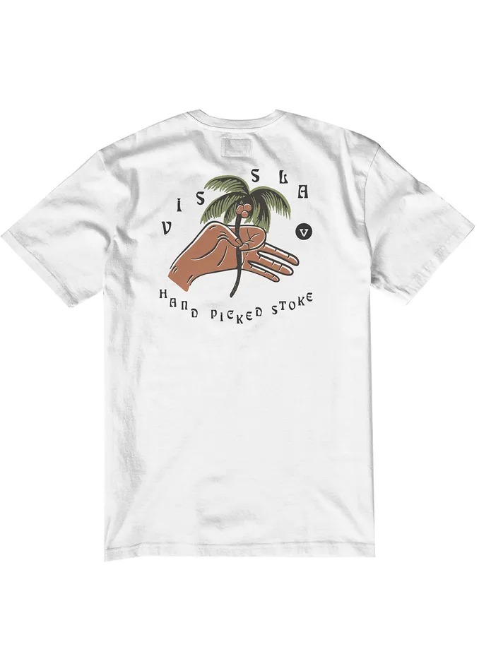 Vissla Premium Tees Men Hand Picked Ss Pkt Tee White