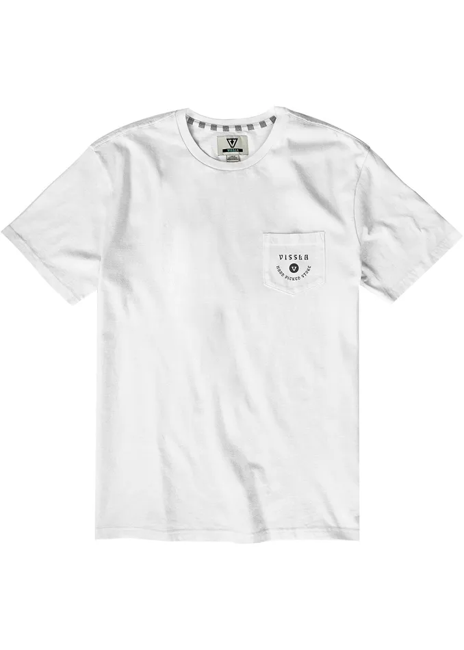 Vissla Premium Tees Men Hand Picked Ss Pkt Tee White Vissla Premium Tees Men Hand Picked Ss Pkt Tee White