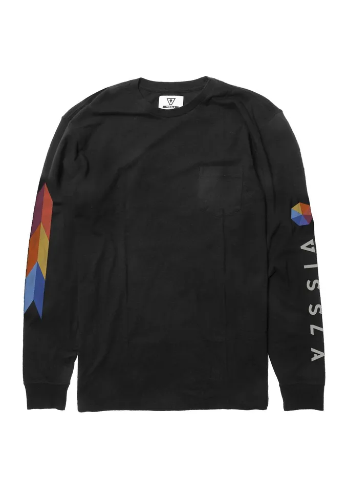 Vissla Spectrum Ls Pkt Tee Black Men Long Sleeve Tees