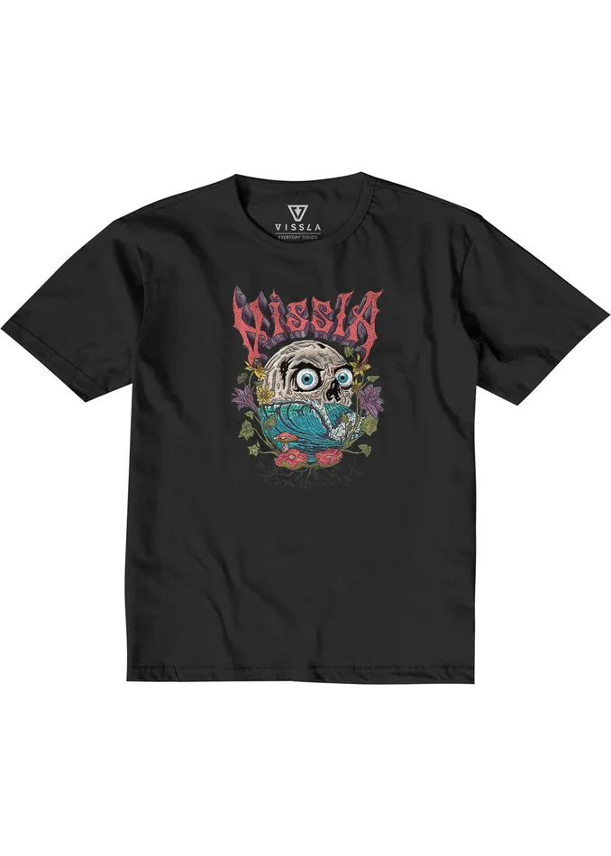 Vissla Swelligans Kids Tee Black Heather Youth Clothing