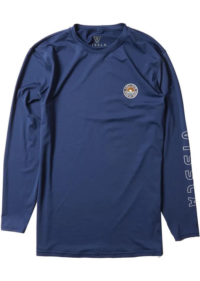 Vissla Wetsuit Tops and Lycra Men Easy Seas Eco Long Sleeve Lycra Rash Guard Naval Vissla Wetsuit Tops and Lycra Men Easy Seas Eco Long Sleeve Lycra Rash Guard Naval