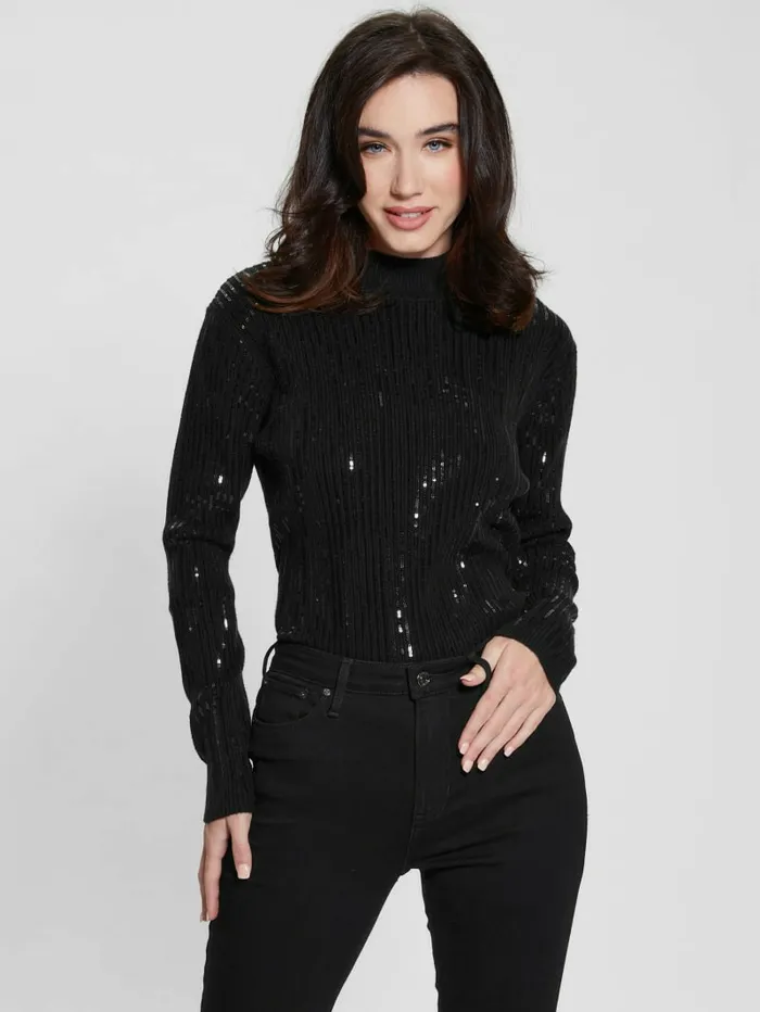 Vivian Sequin Sweater Black Sweaters and Knits GUESS Women Vivian Sequin Sweater Black Sweaters and Knits GUESS Women