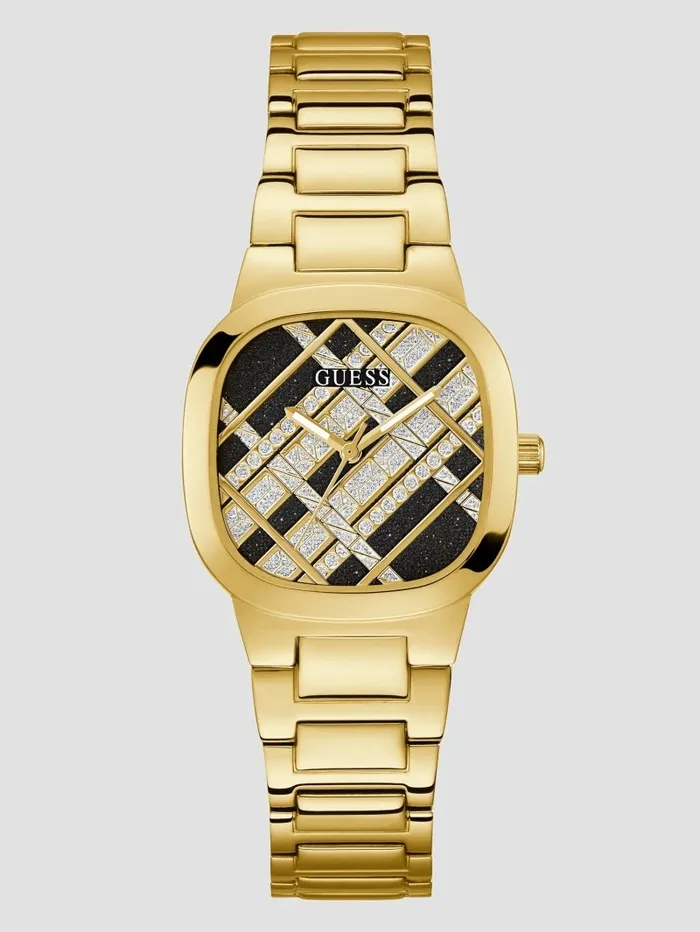 Watches Clash GoldTone Analog Watch Gold 8211 GUESS Women