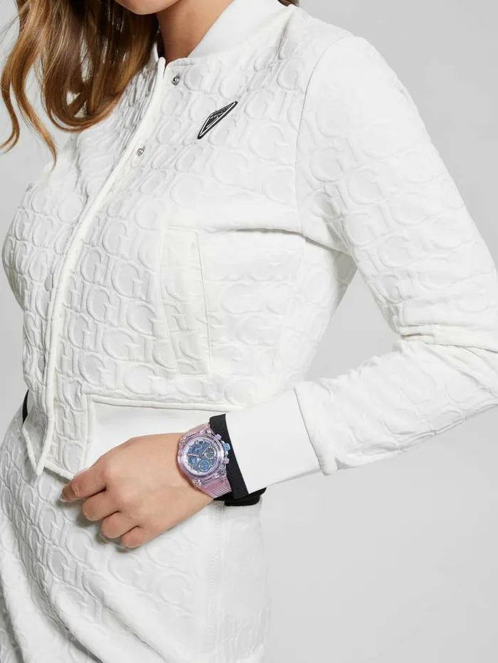 Watches GUESS Women Pink and Purple Multifunction Watch Silver Watches GUESS Women Pink and Purple Multifunction Watch Silver