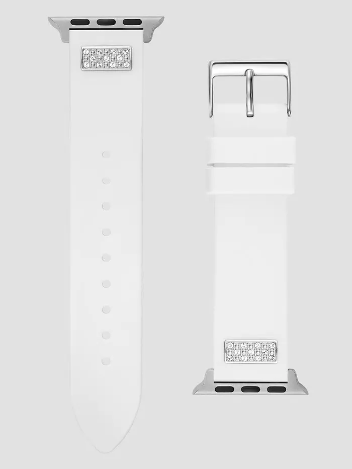 Watches Rhinestone White Silicone 3841 mm Band for Apple Watch White 8211 GUESS Women