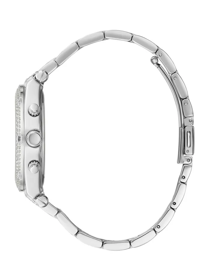 Watches SilverTone and Crystal Multifunction Watch Silver 8211 GUESS Women Watches SilverTone and Crystal Multifunction Watch Silver 8211 GUESS Women