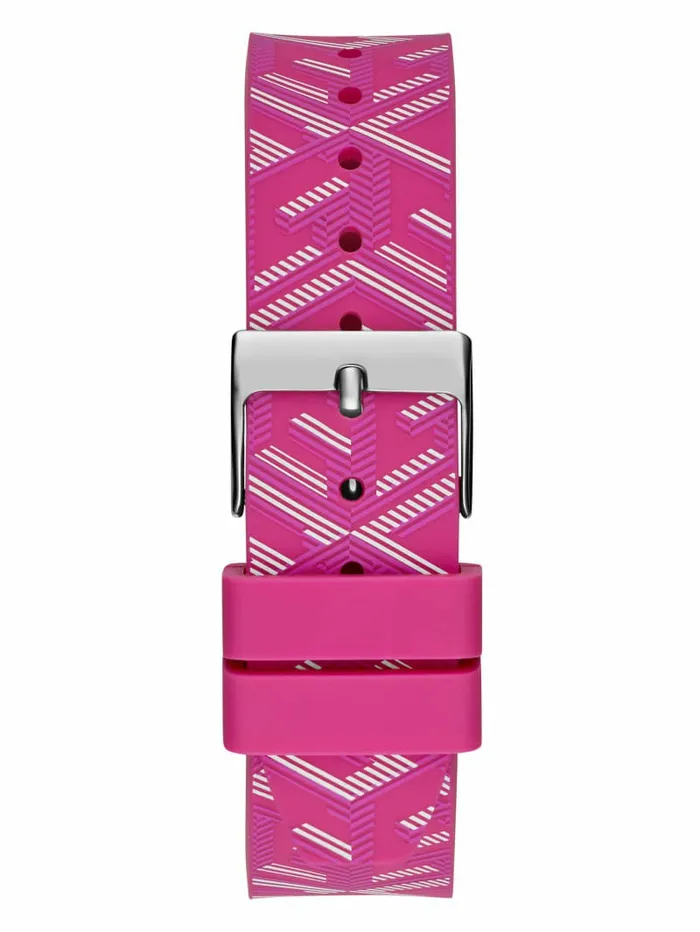 Watches Women Pink Silicon Watch Silver GUESS Watches Women Pink Silicon Watch Silver GUESS