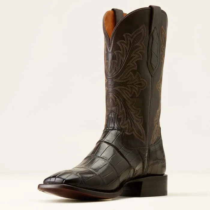 Western Boots Men Ariat Bench Made Bassett Western Boot Hickory American Alligator Tail Western Boots Men Ariat Bench Made Bassett Western Boot Hickory American Alligator Tail