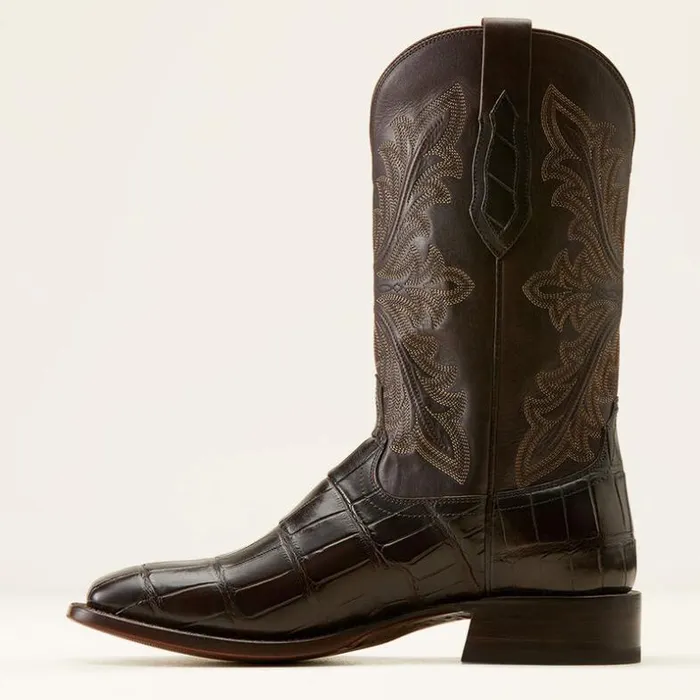Western Boots Men Ariat Bench Made Bassett Western Boot Hickory American Alligator Tail Western Boots Men Ariat Bench Made Bassett Western Boot Hickory American Alligator Tail