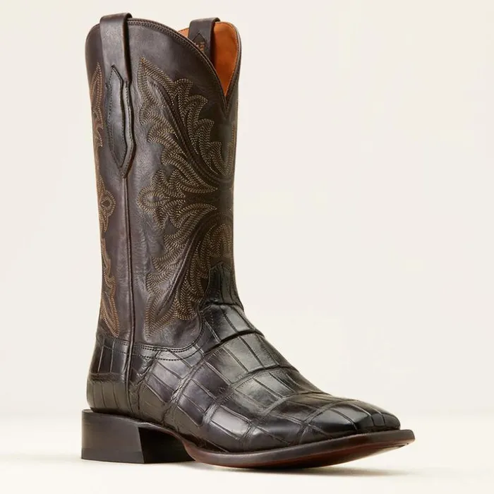 Western Boots Men Ariat Bench Made Bassett Western Boot Hickory American Alligator Tail Western Boots Men Ariat Bench Made Bassett Western Boot Hickory American Alligator Tail