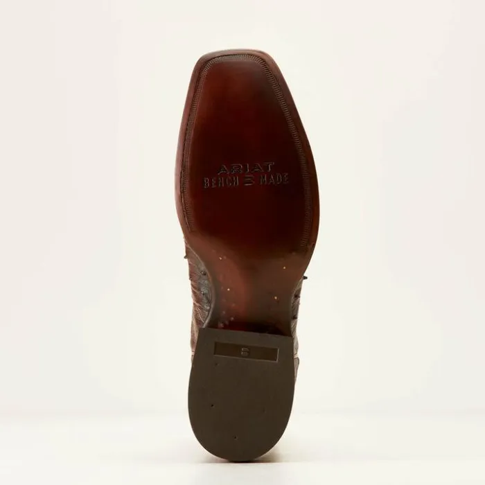 Western Boots Men Ariat Bench Made Stilwell Western Boot Bourbon Full Quill Ostrich