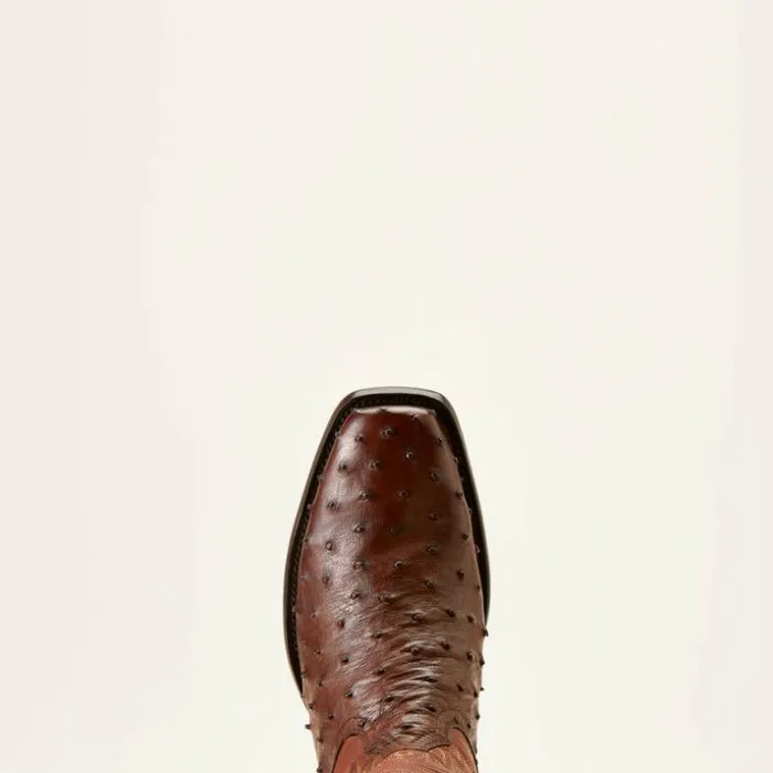 Western Boots Men Ariat Bench Made Stilwell Western Boot Bourbon Full Quill Ostrich