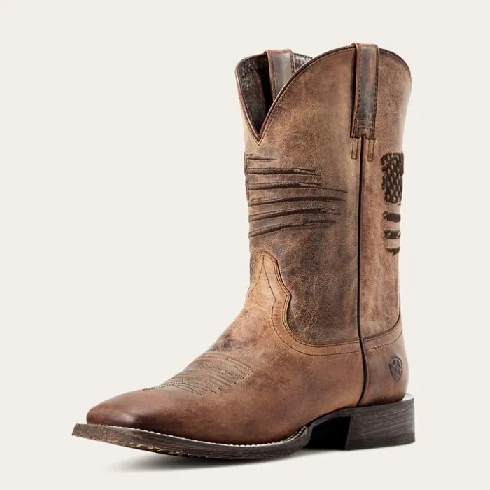 Western Boots Men Ariat Circuit Patriot Western Boot Weathered Tan
