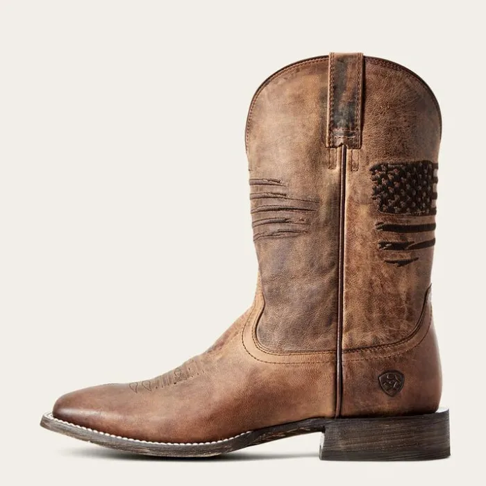 Western Boots Men Ariat Circuit Patriot Western Boot Weathered Tan Western Boots Men Ariat Circuit Patriot Western Boot Weathered Tan
