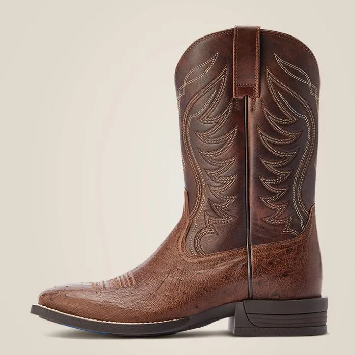 Western Boots Men Ariat Reckoning Western Boot Dark Tabac Smooth Quill Ostric