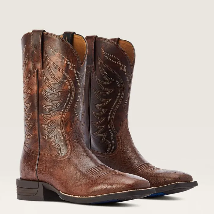 Western Boots Men Ariat Reckoning Western Boot Dark Tabac Smooth Quill Ostric