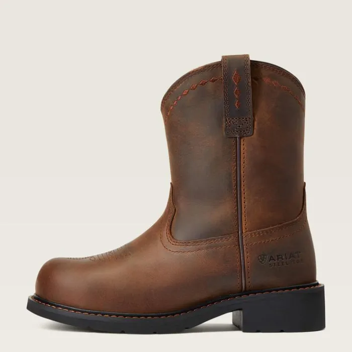 Western Boots Women Ariat Fatbaby Work PullOn Steel Toe Work Boot Distressed Brown Western Boots Women Ariat Fatbaby Work PullOn Steel Toe Work Boot Distressed Brown