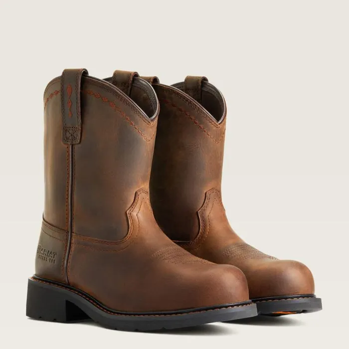 Western Boots Women Ariat Fatbaby Work PullOn Steel Toe Work Boot Distressed Brown Western Boots Women Ariat Fatbaby Work PullOn Steel Toe Work Boot Distressed Brown